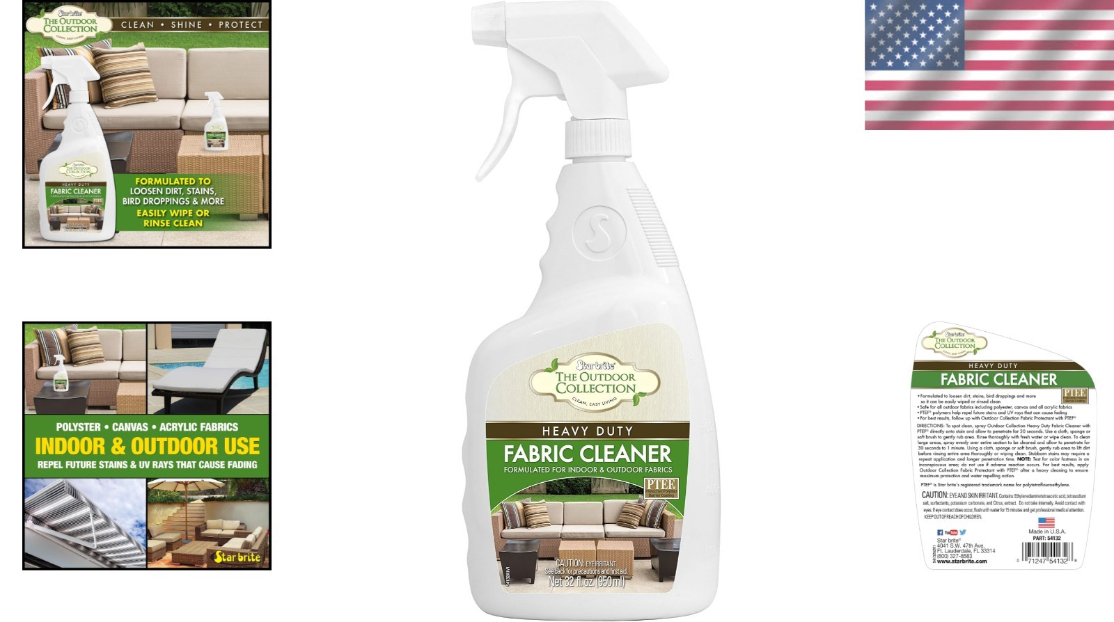 Fresh Scented Fabric Cleaner Spray – 32oz for Indoor/Outdoor Use & UV Protection
