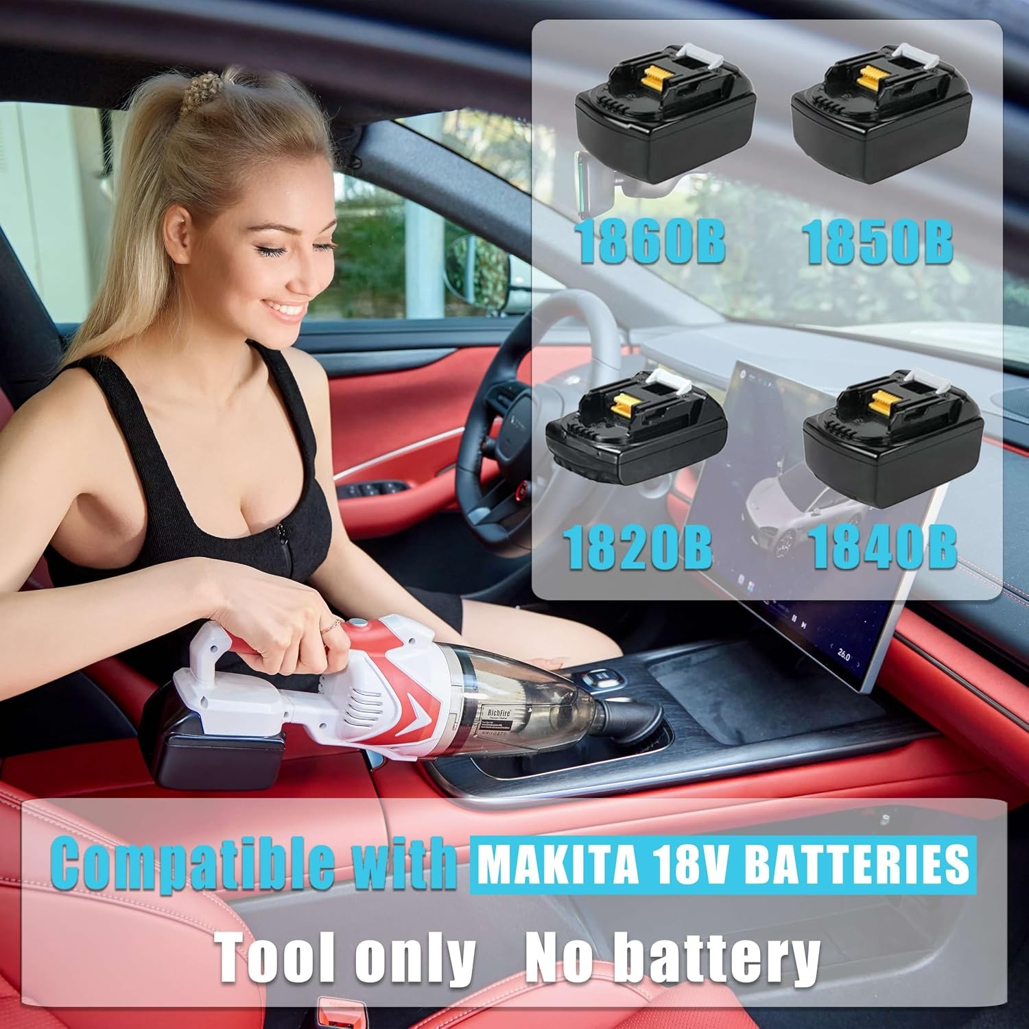 Cordless Vacuum Cleaner for Makita Battery,Wireless Handheld Power Vacuum Cle…