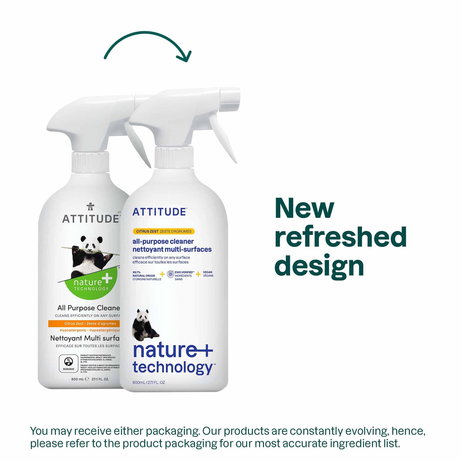 ATTITUDE All Purpose Cleaner Spray, EWG Verified, 27.1 Fl Oz (Pack of 1)