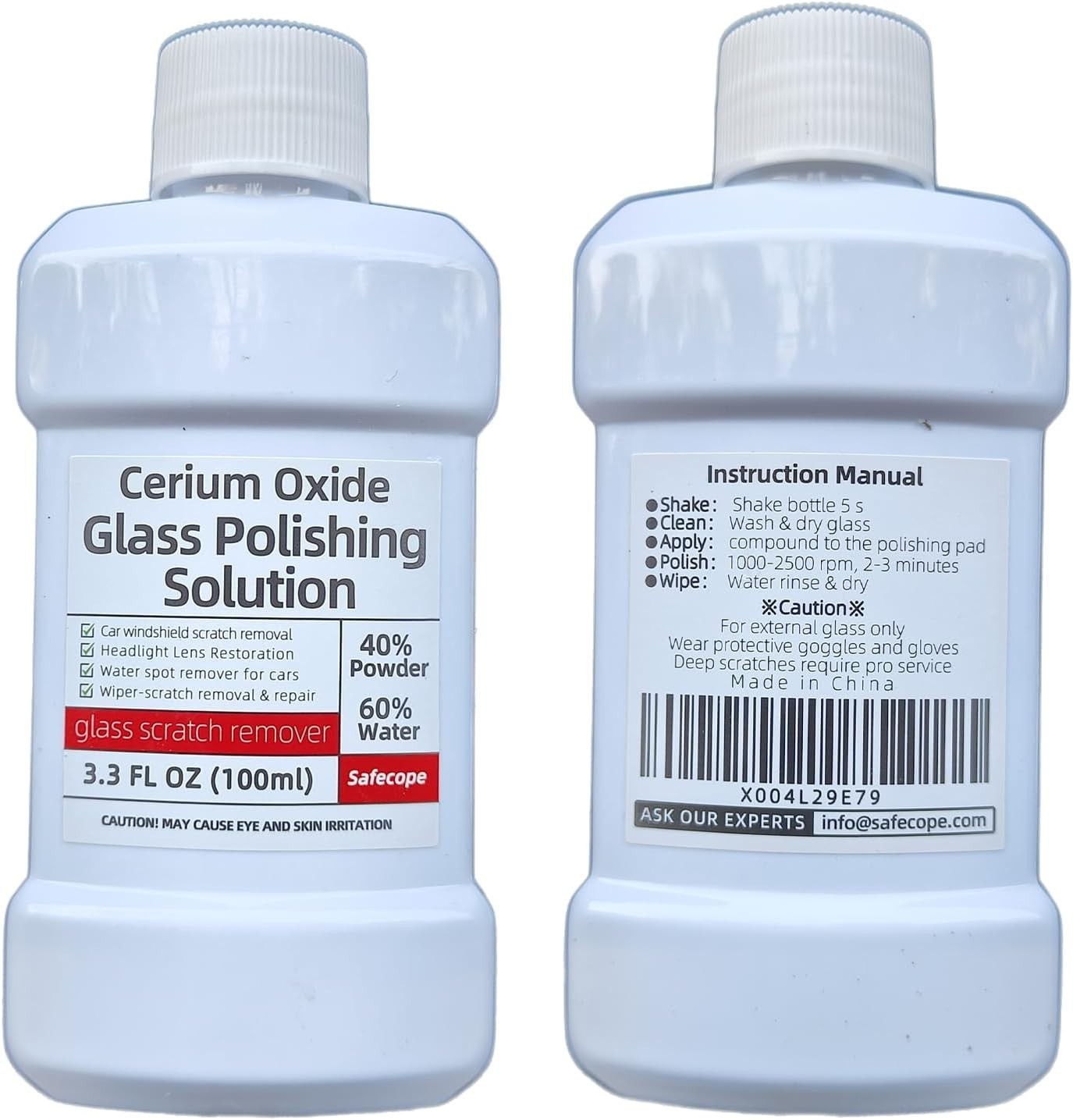 3.3oz 100ml Glass Polishing Liquid – Deep Cleaning & Removes Wiper Marks, Swi…