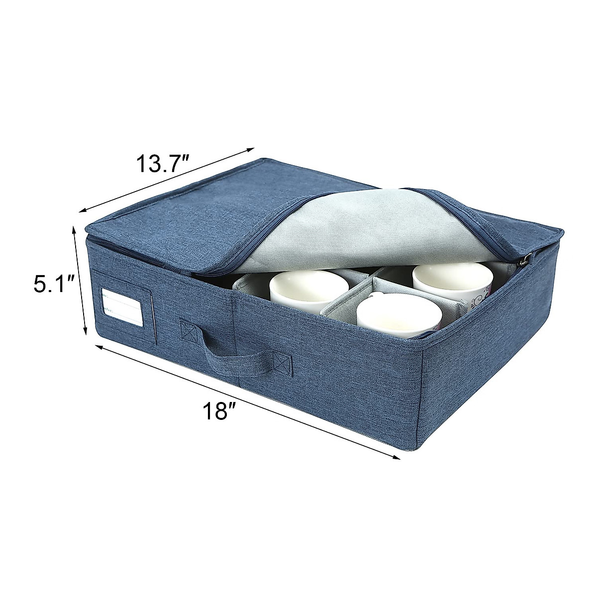 5Pc Hard Shell China Storage Containers Stackable Dish Plate Cup Organizer