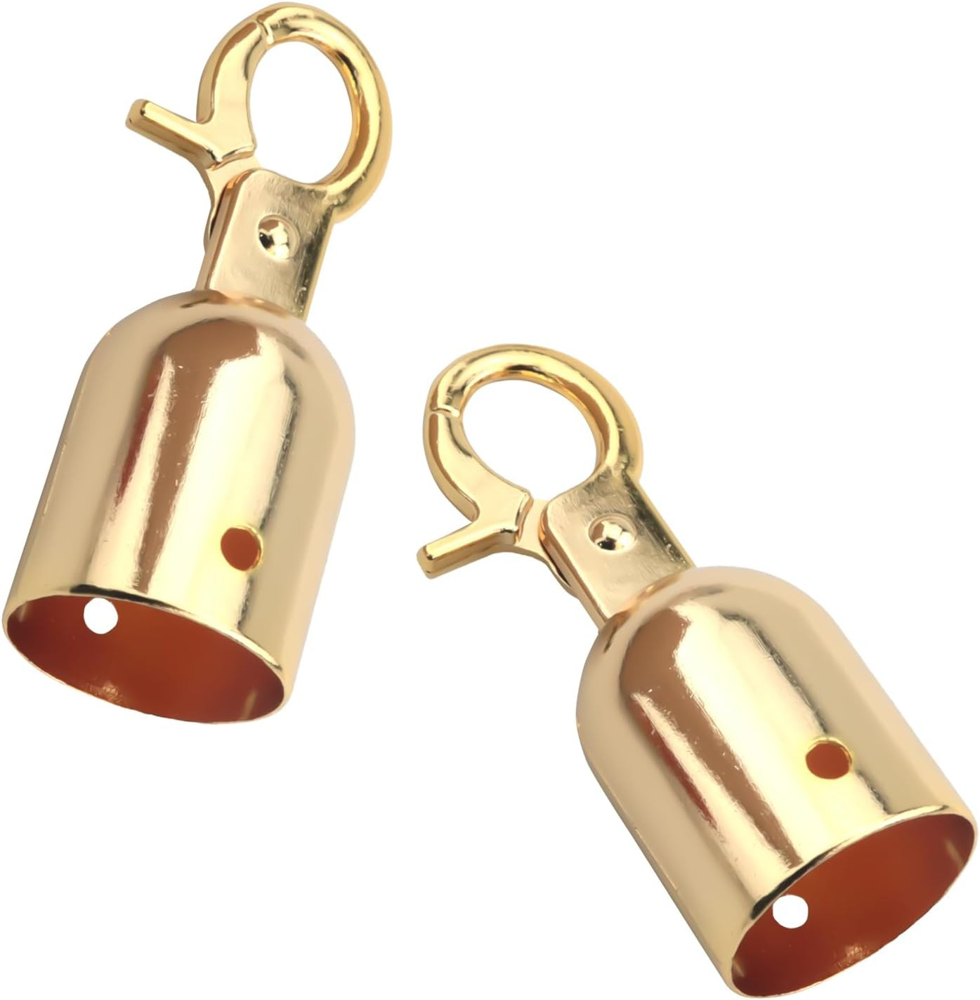 2PCS Gold Rope Hanger Bell Hooks 2.99X1.1 Inch Stainless Steel Rope End Snaps Re
