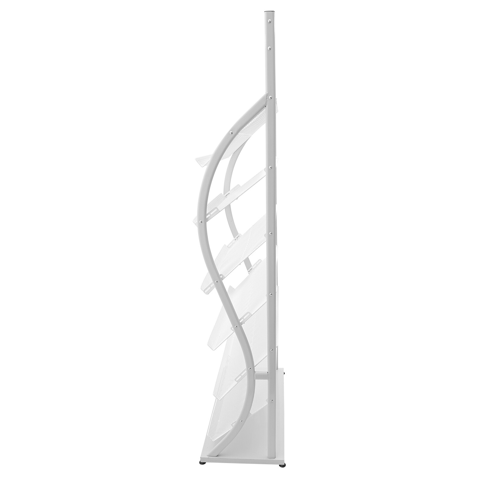 6 Tiers Magazine Display Stand Gray and White Brochure Rack For Offices/Shops.