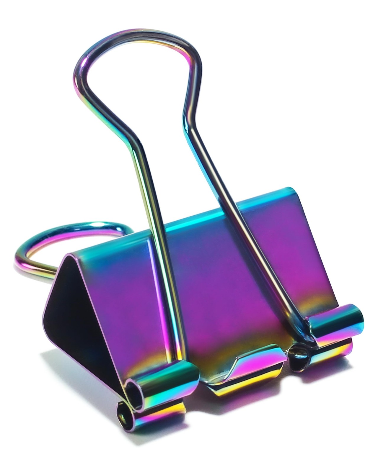 QUJUFIND 10 Pcs Rainbow Paper Clamps,Medium Binder Clips, 0.75 Inch,