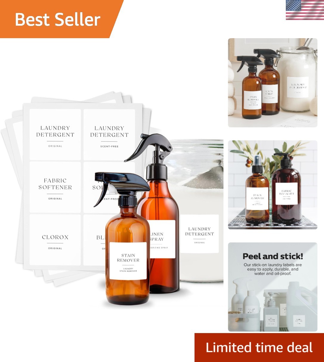 30 Waterproof Laundry Organization Labels – Stylish Matte Minimalist Design