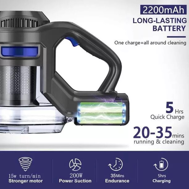 Battery Replacement Compatible for Voweek VW-VC08 Cordless Vacuum Cleaner Blue