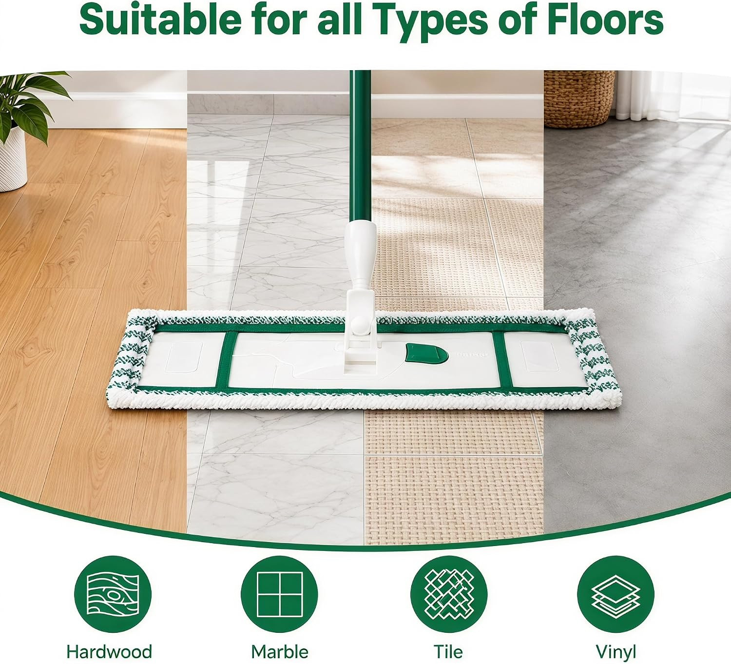 2 Pack Mop Head Replacement Compatible with Libman Wet & Dry Mop | Microfiber