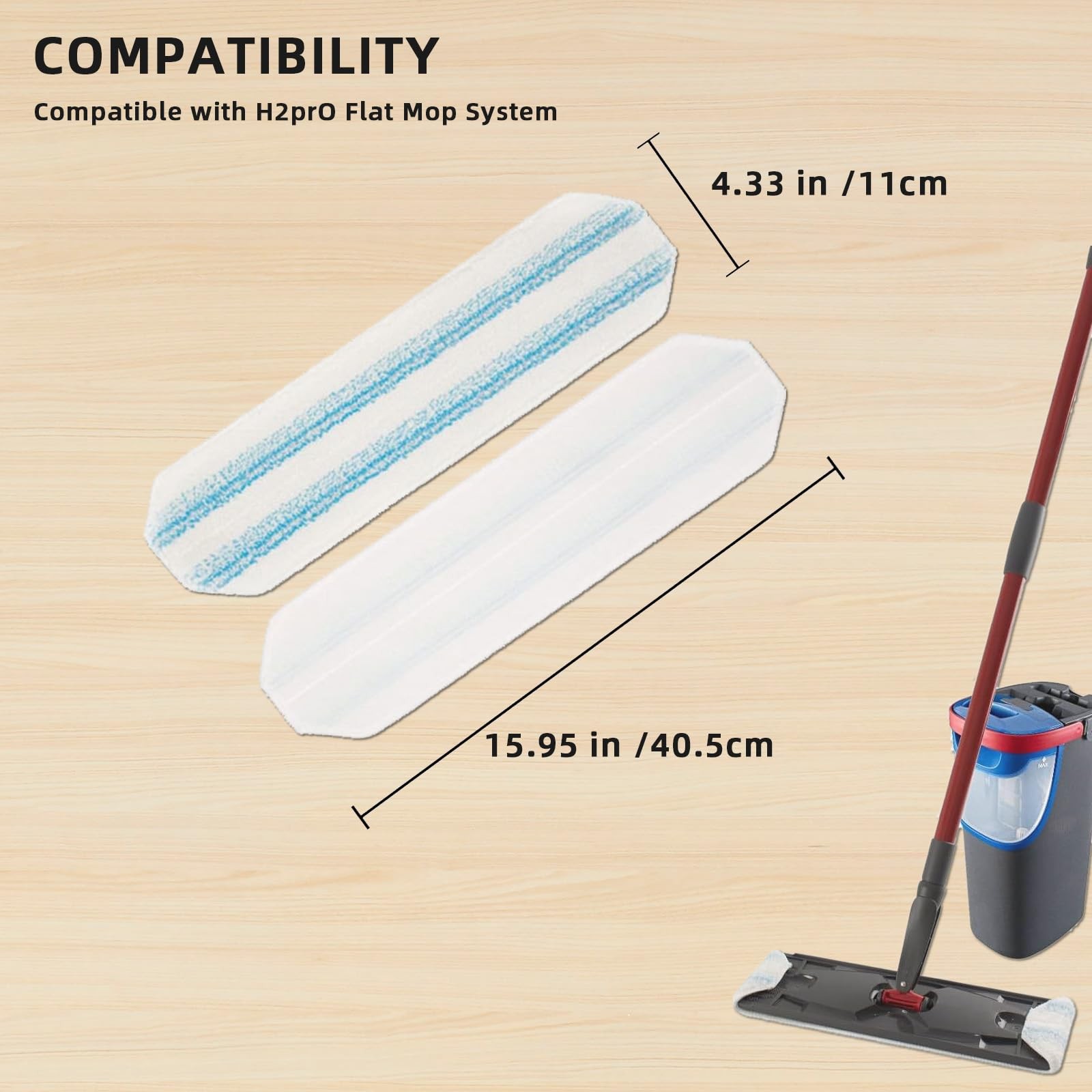 Bycarm Flat Mop Replacement Pads Compatible with O Cedar H2prO , H2pro Flat M…