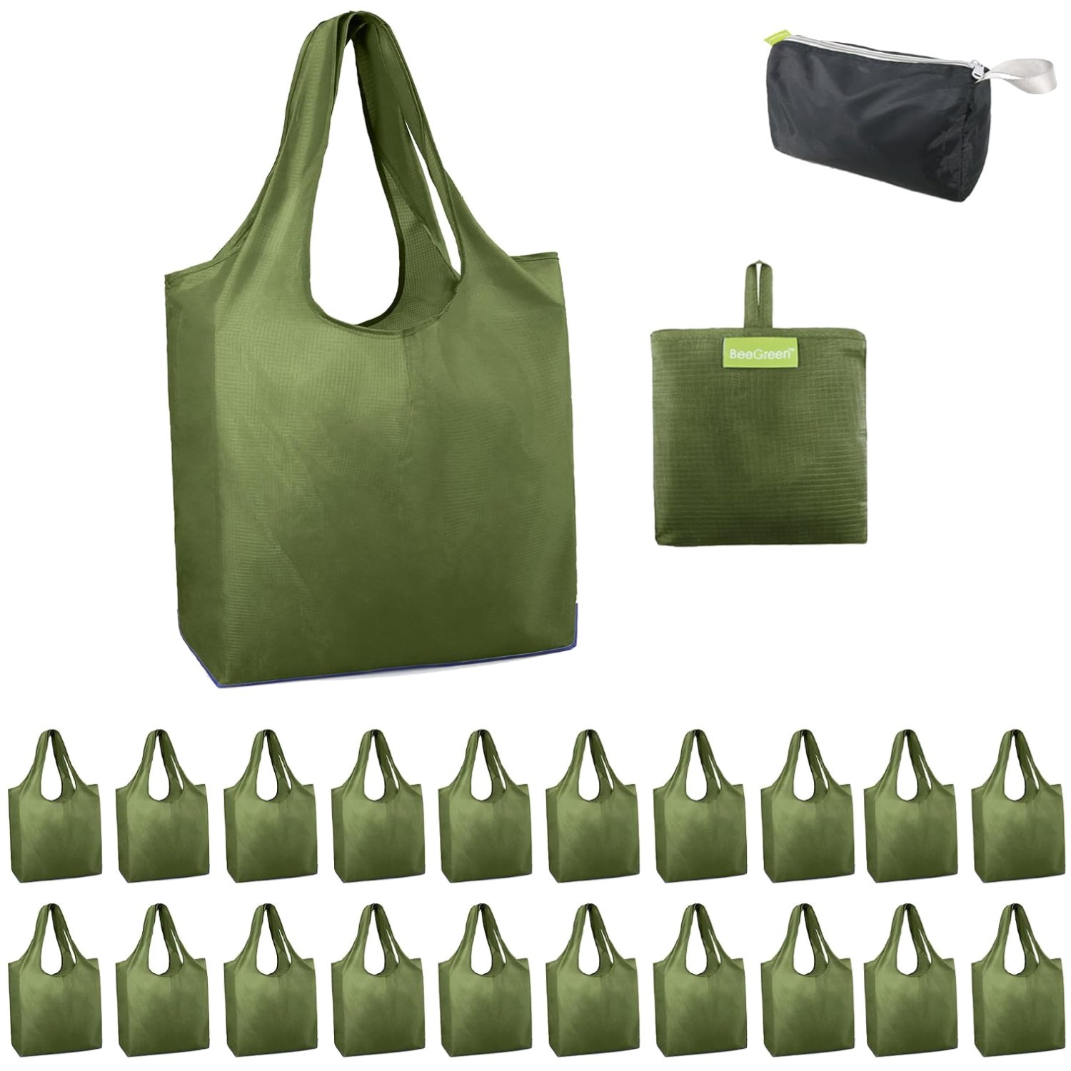 Zipper Pouch Bulk Grocery Bags – Foldable & Machine Washable