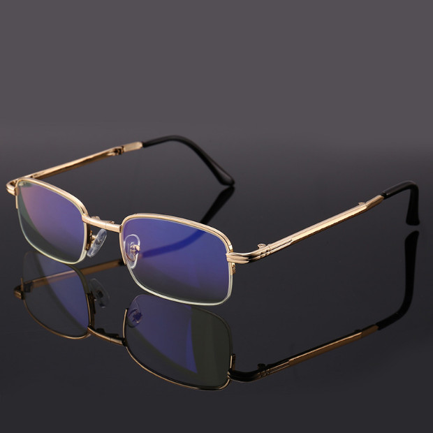 Portable Folding Glasses Mens Anti-Blue Ray Presbyopic Eyeglasses with Case