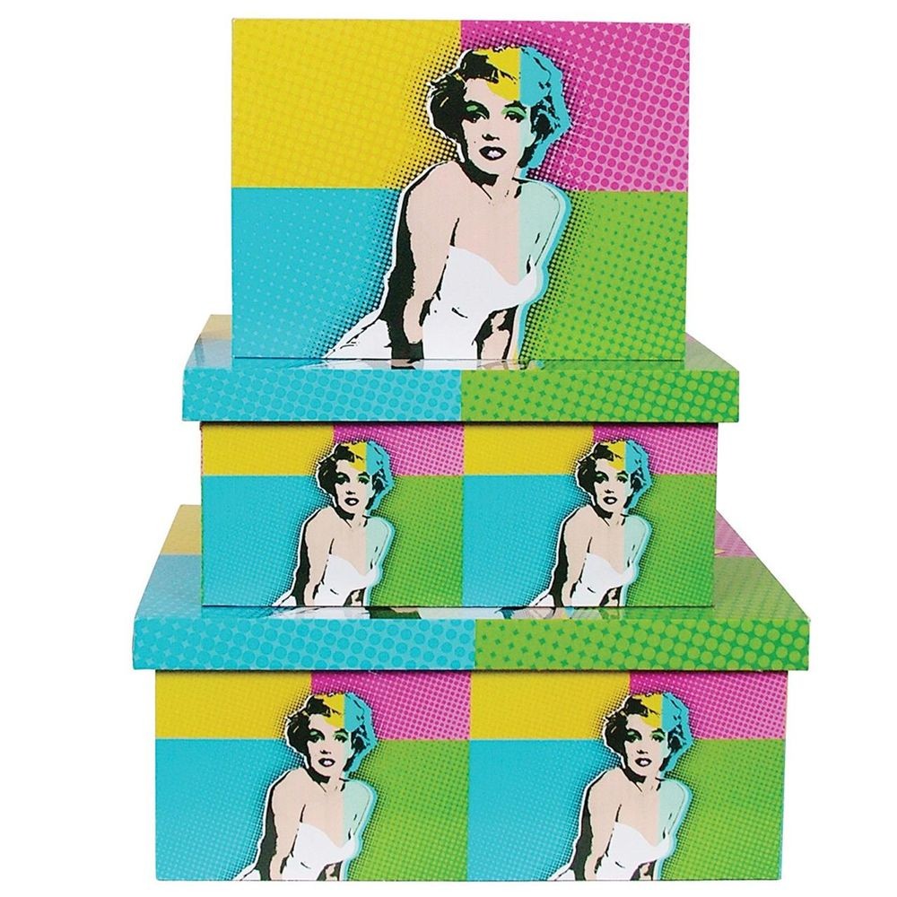 Dakota Pop Art Boxes Set, 3 Piece (Marilyn Monroe)