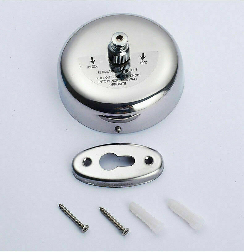 1 Set 9feet/2.8m Stainless Steel And Nylon Retractable Single Clothes Line New