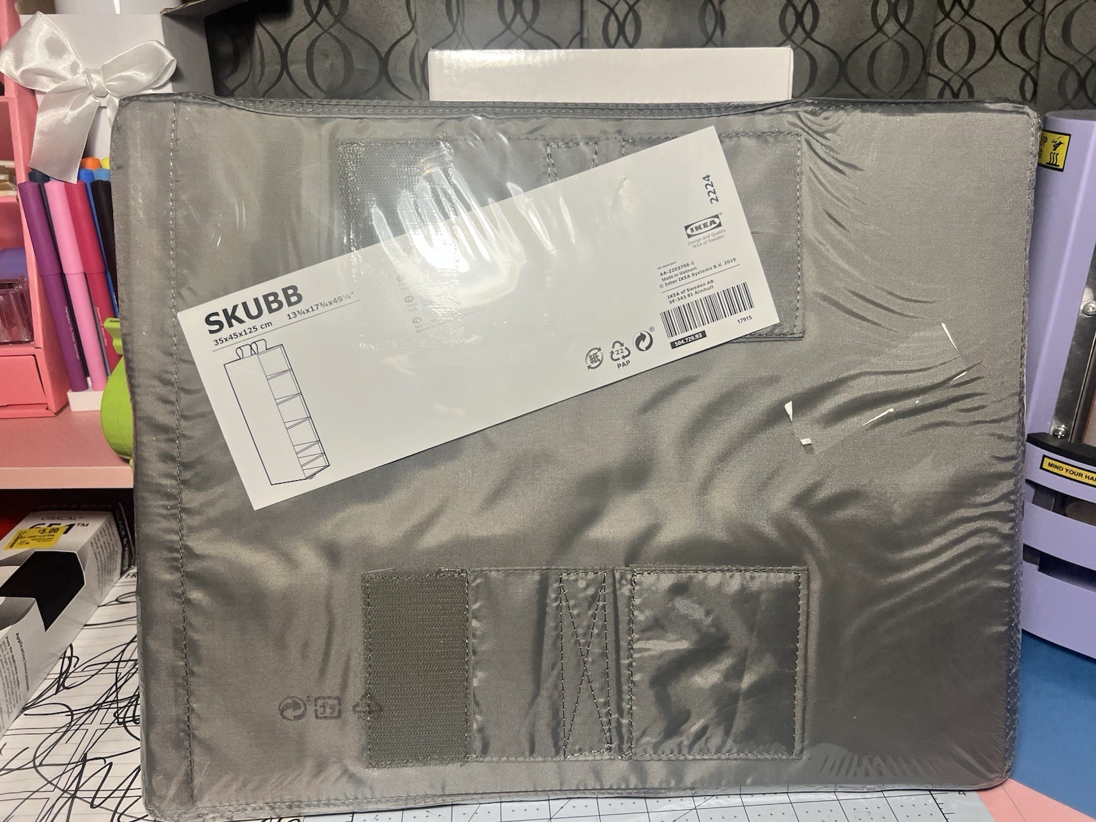 Brand New IKEA SKUBB Storage Organizer With 6 Compartments Gray 13 ¾x17 ¾x49 ¼ “