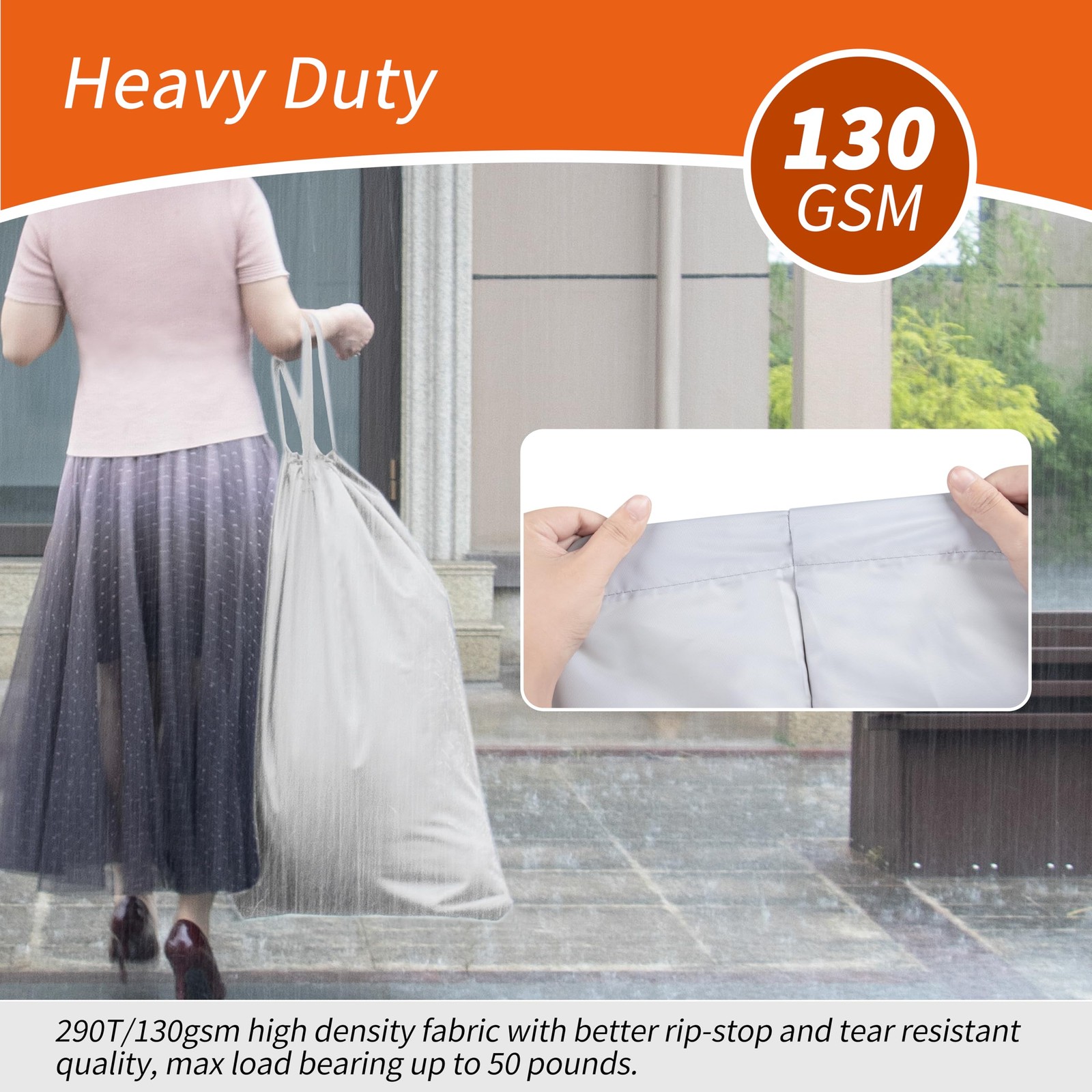 Extra Heavy Duty Large Laundry Bag with Sturdy Handles and Drawstring Closure, 2