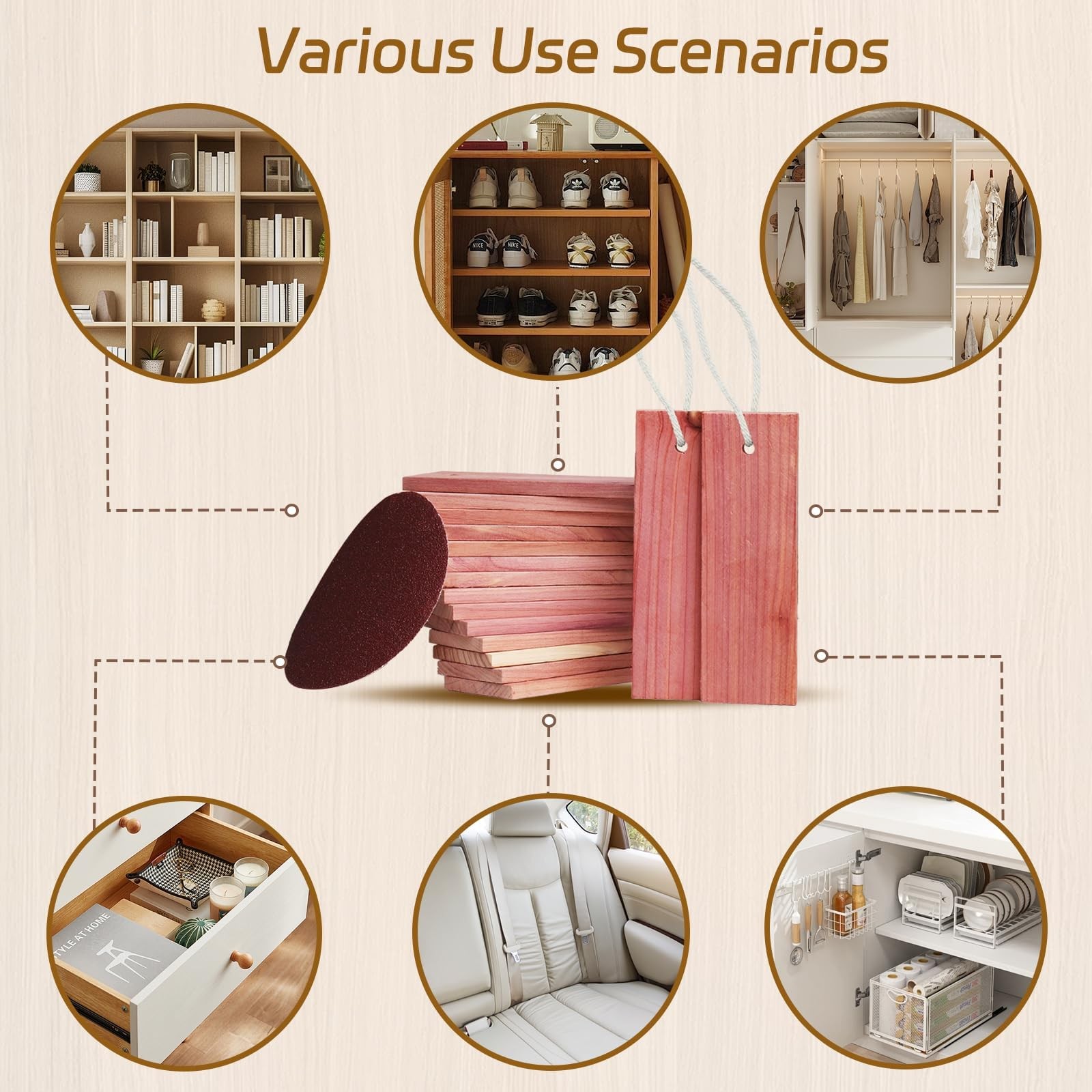 Cedar Blocks for Clothes Storage – 16 Pack Red Cedar Planks, 100% Natural Aro