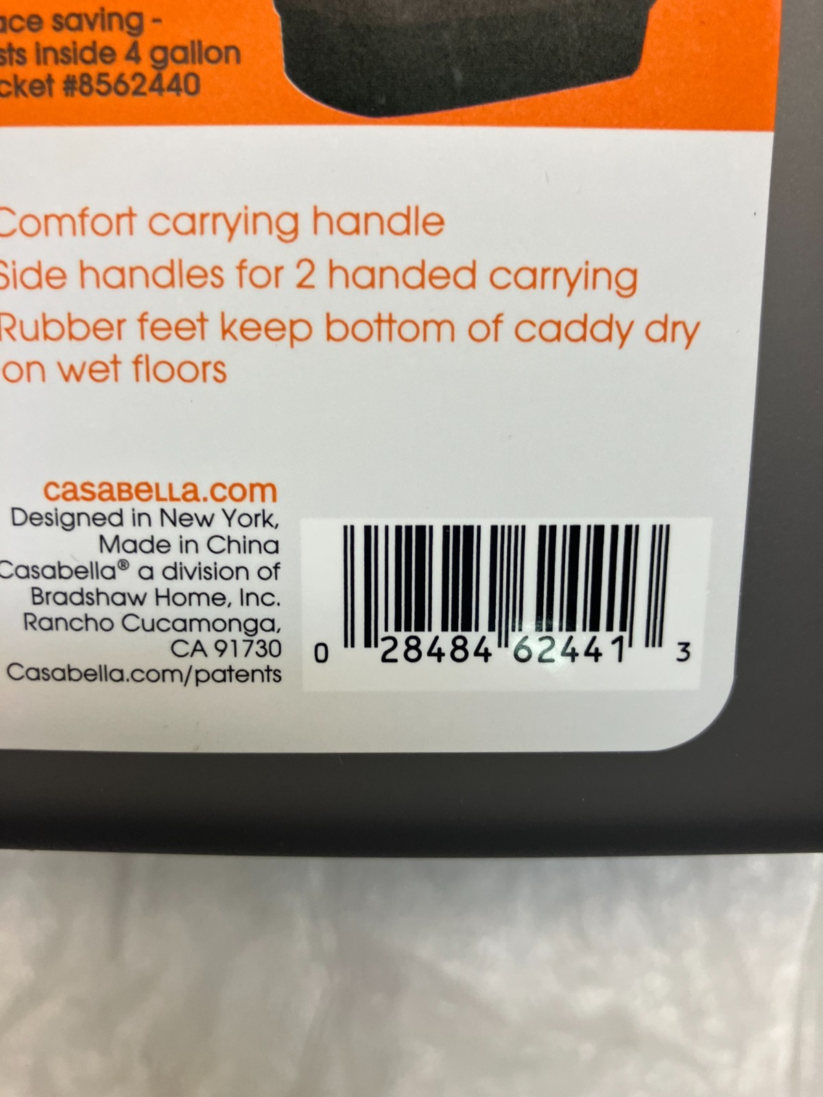 Casabella Plastic Multipurpose Cleaning 1.85 Gallon Caddy, Gray