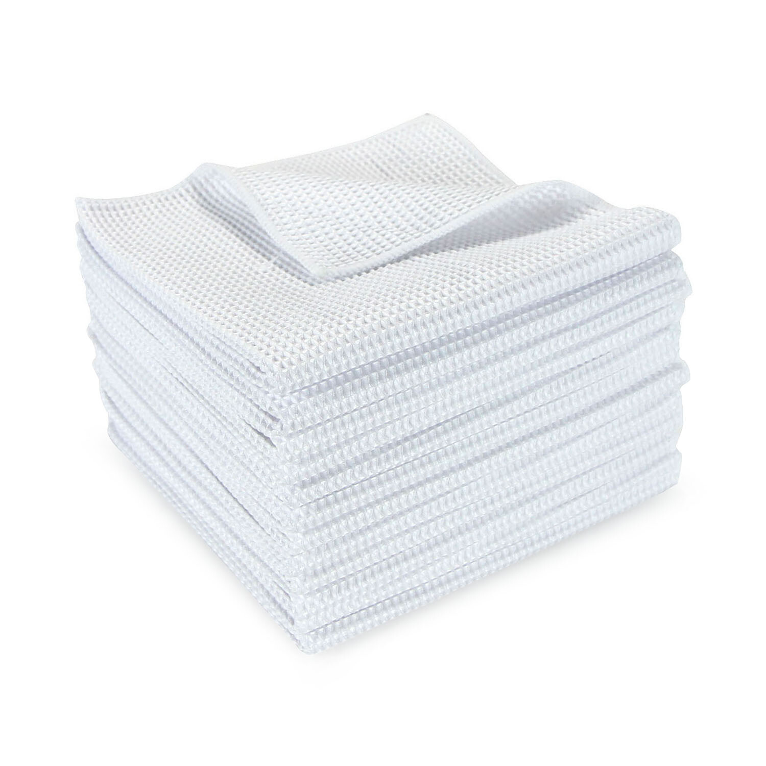 Bulk Case of 180 Microfiber Waffle Textured Cleaning Cloths,16×16, Lint Free