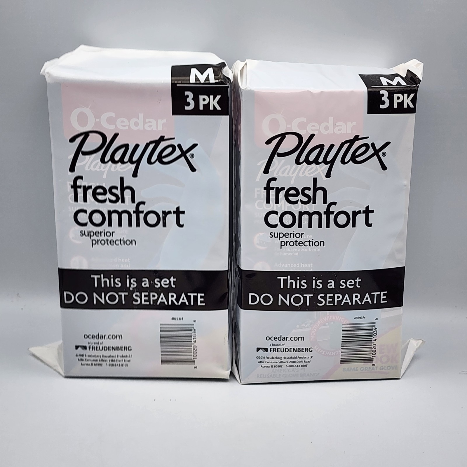 6 Pairs O-Cedar Playtex Fresh Comfort Blue Kitchen Rubber Gloves Size Medium