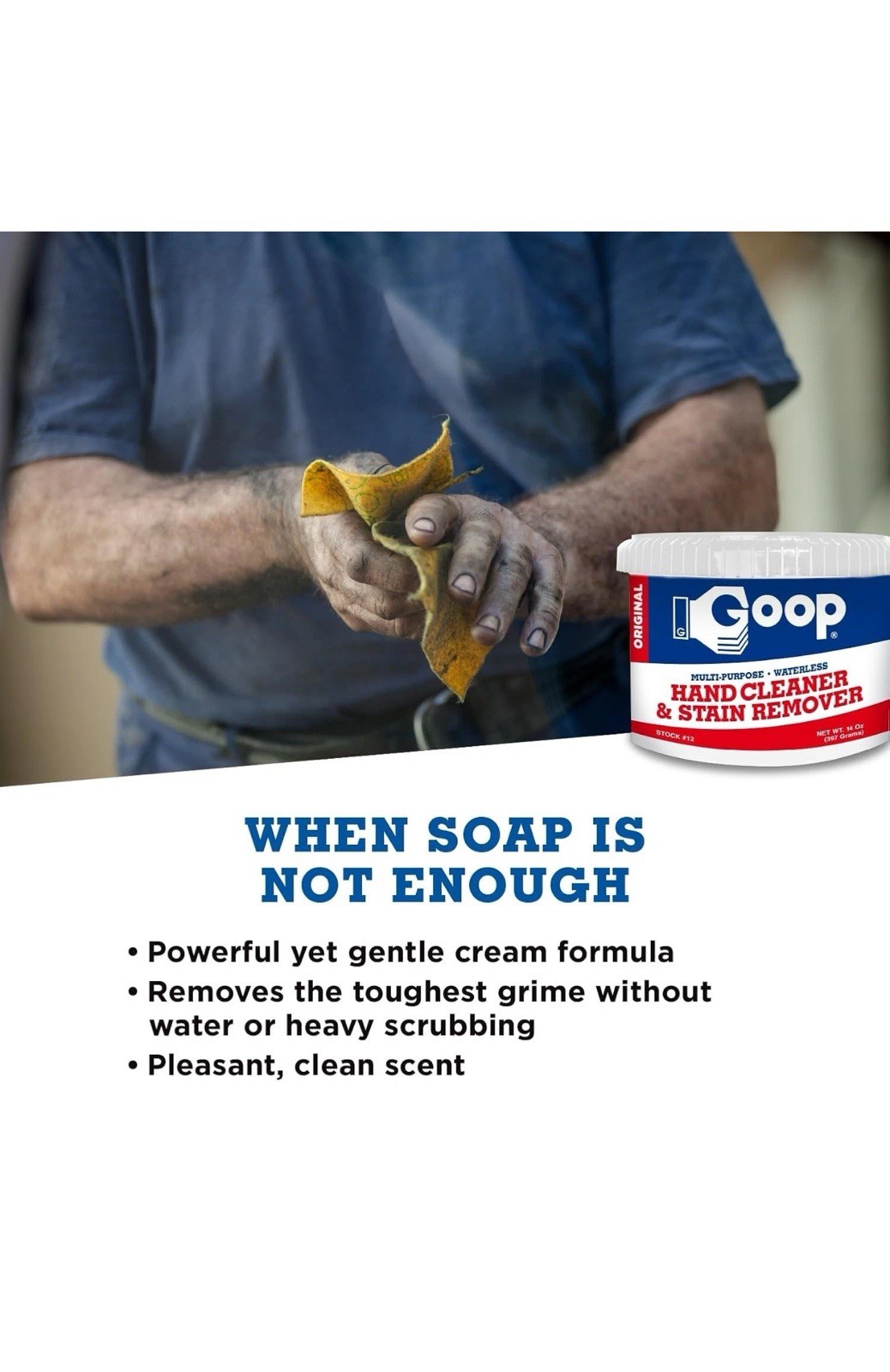 GOOP 14 Oz Biodegradable Hand Cleaner – Non-Toxic, Lanolin, Spot-Out