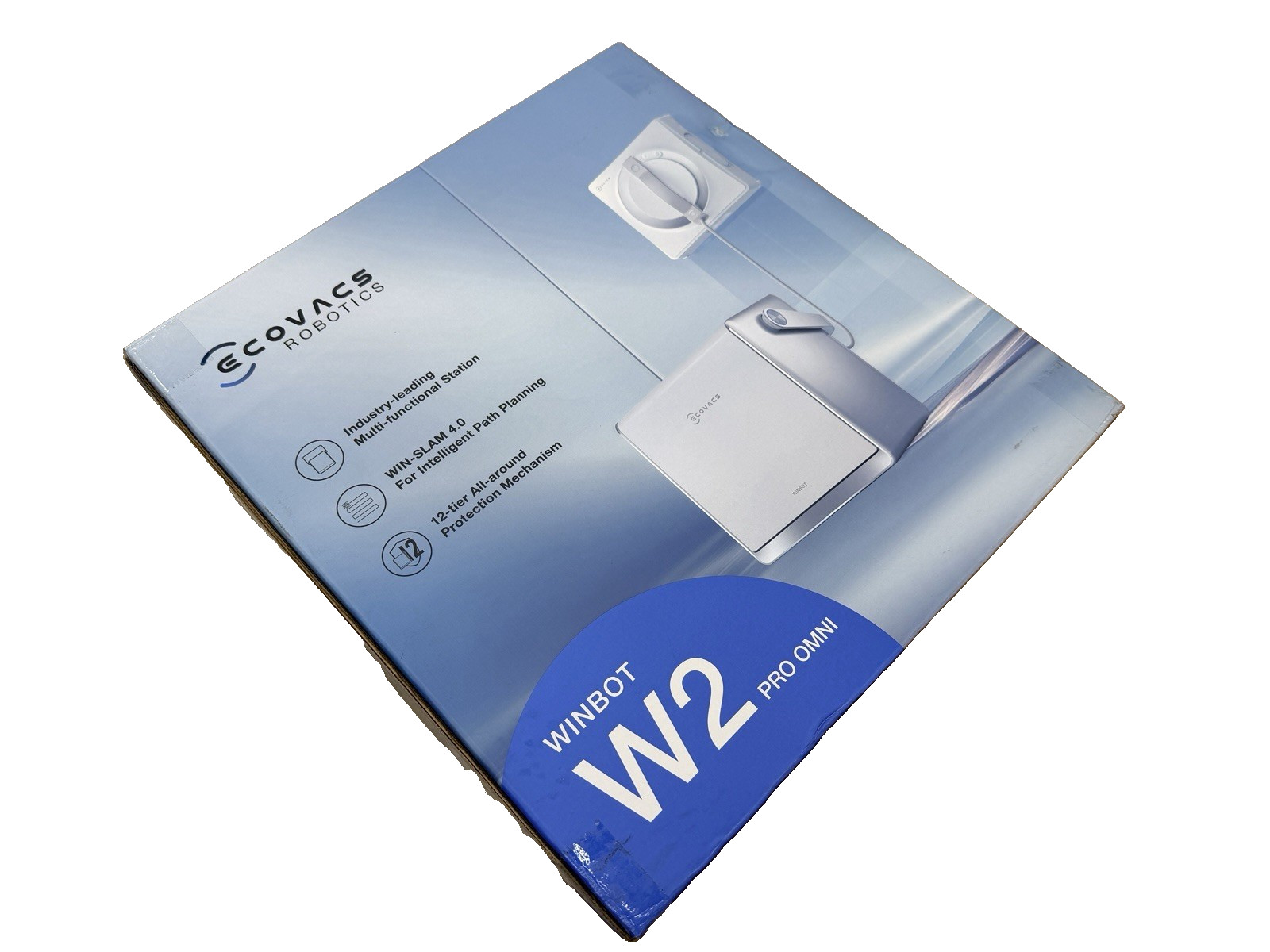 New Ecovacs Winbot W2 PRO Omni Portable Window Cleaning Robot with Station White