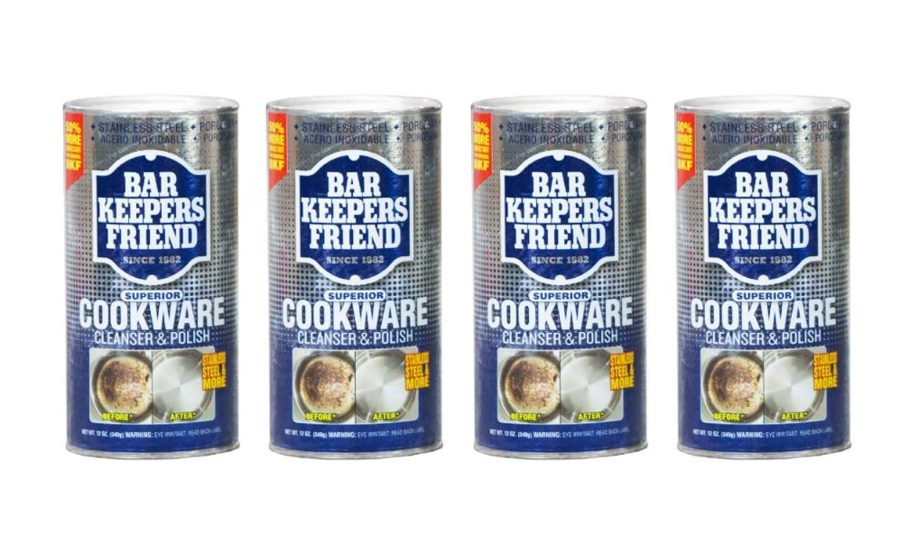 Bar Keepers Friend Cookware Cleanser 12 Oz Pack of 4 Kitchen Surface Cleaner