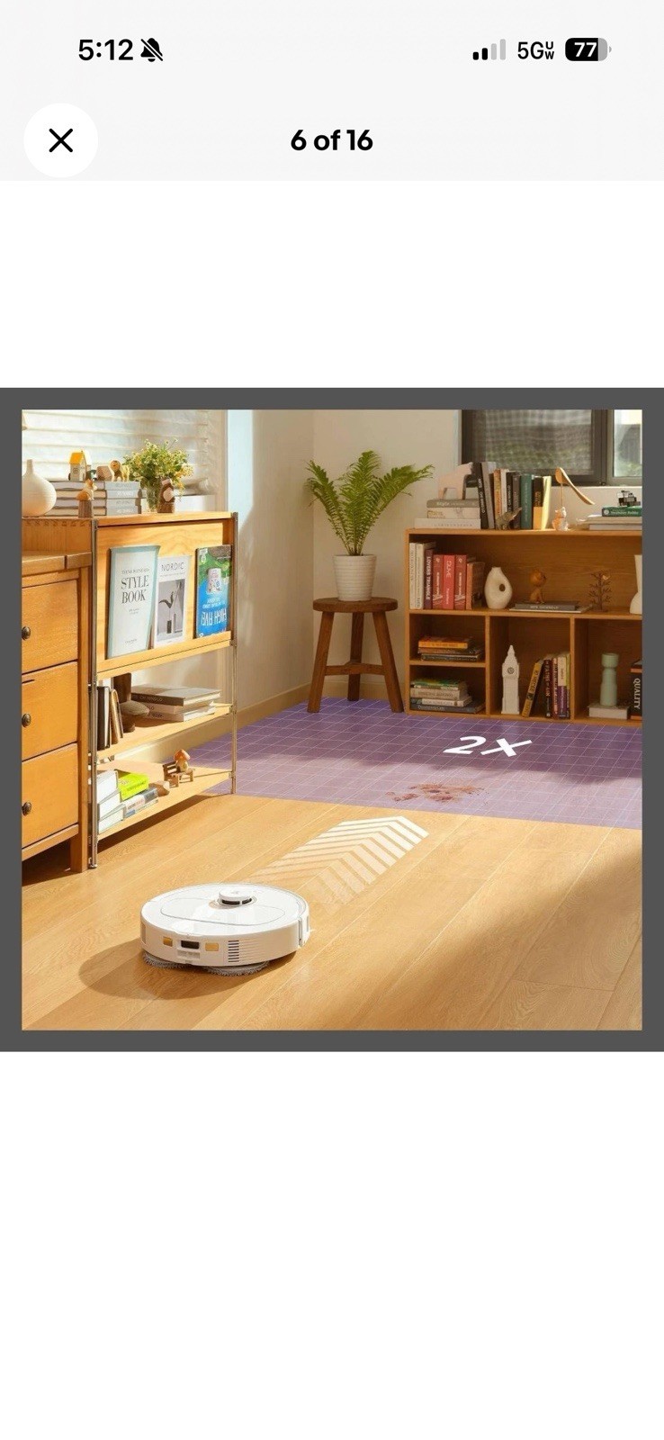 Roborock Qrevo Pro Cordless Robot Vacuum and Mop 6.5″ Cleaning Path White