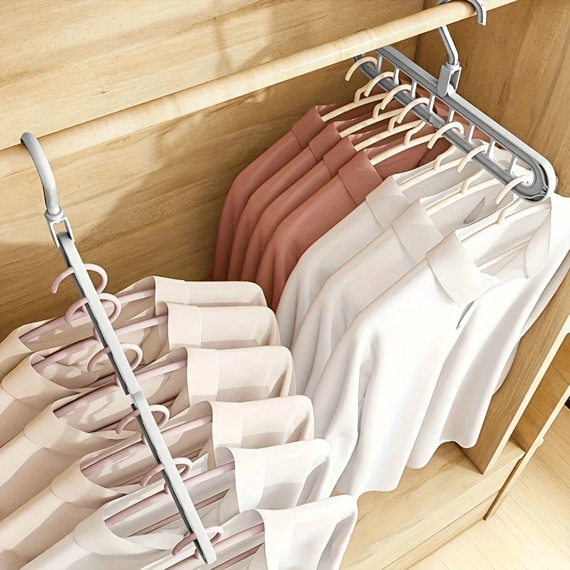 3PCS 9-Hole Foldable Clothes Hangers Space Saving Wardrobe Closet Organizer
