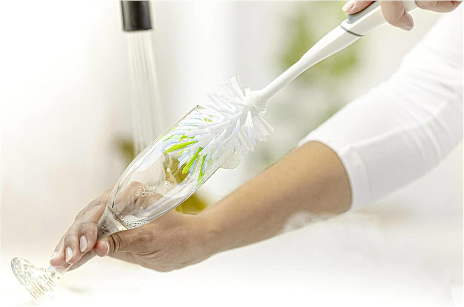 Glass and Water Bottle Brush, Long-Lasting, Safe on Glassware, Shaker Bottles, F