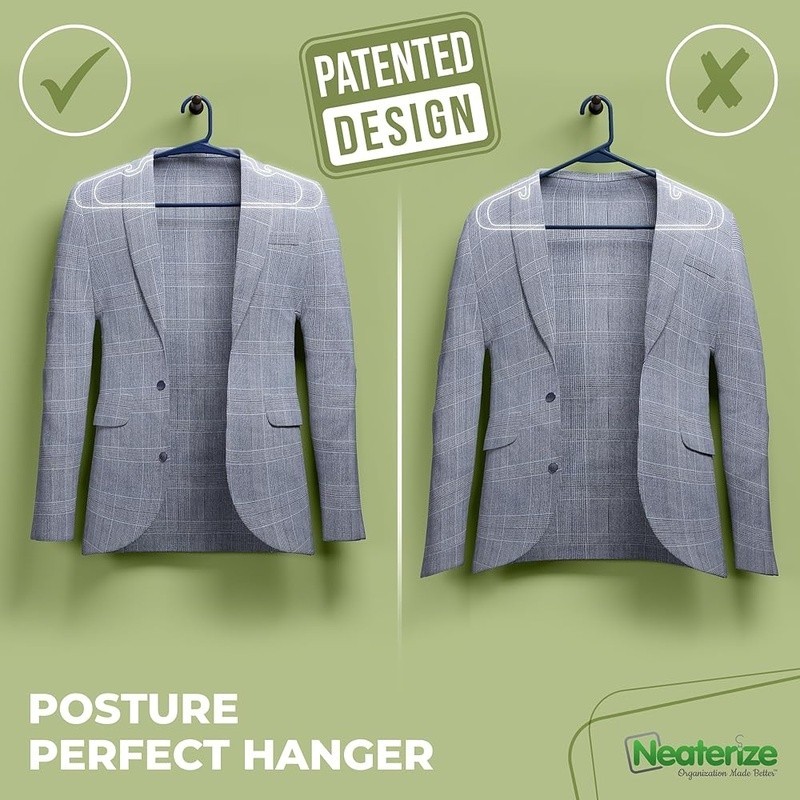 Unique Design Hangers Suits & Dresses Heavy Duty Non Slump Notch Sleeveless New