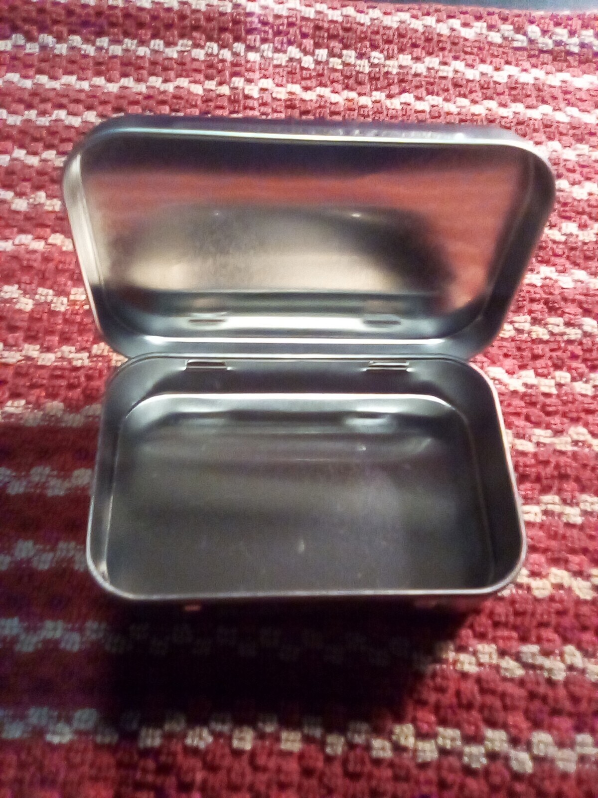 Metal Rectangular Empty Silver Hinged Tin Box Containers 3.75 x 2.45 x 0.8 “