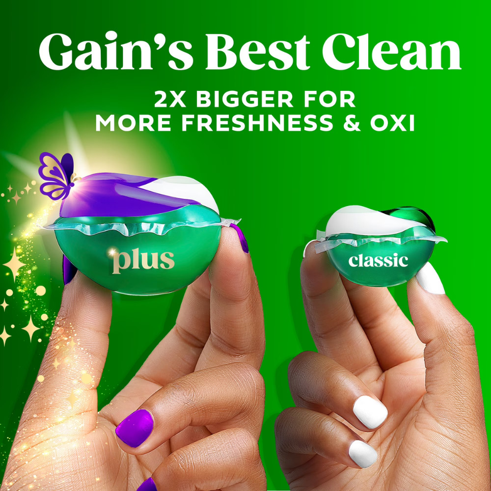 Gain Plus Flings Laundry Detergent Pacs, Moonlight Breeze All-In-One Clean, 45ct