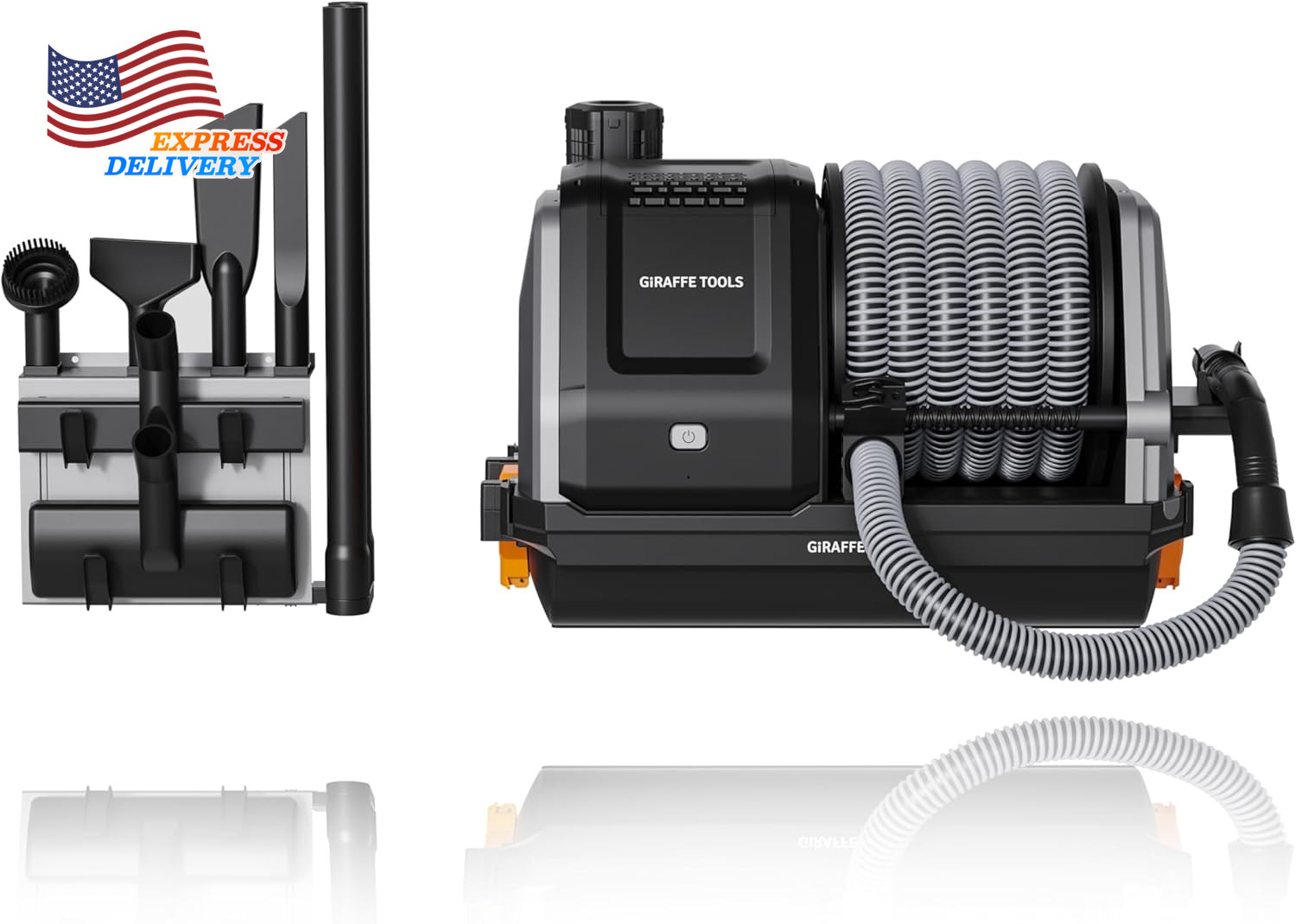 Grandstorm Wet Dry Vacuum Cleaner with 6 Nozzles 30 FT Retractable Hose USA ONLY