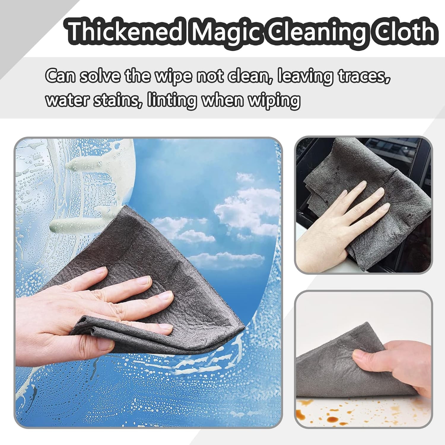 10PCS Magic Glass Cleaning Cloth Microfiber Cleaning Towels for Windows Kitchen