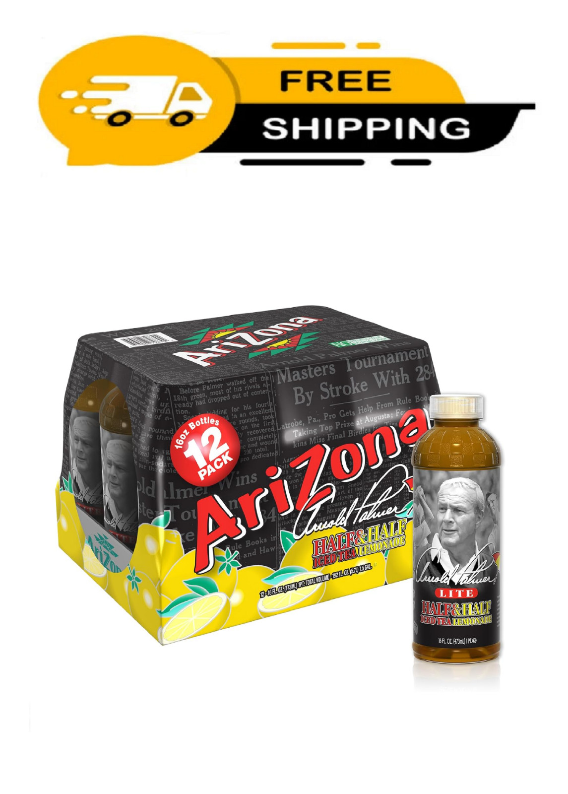Arizona Premium Brewed Arnold Palmer Bottled Tea 16 Fl Oz (Pack of 12)