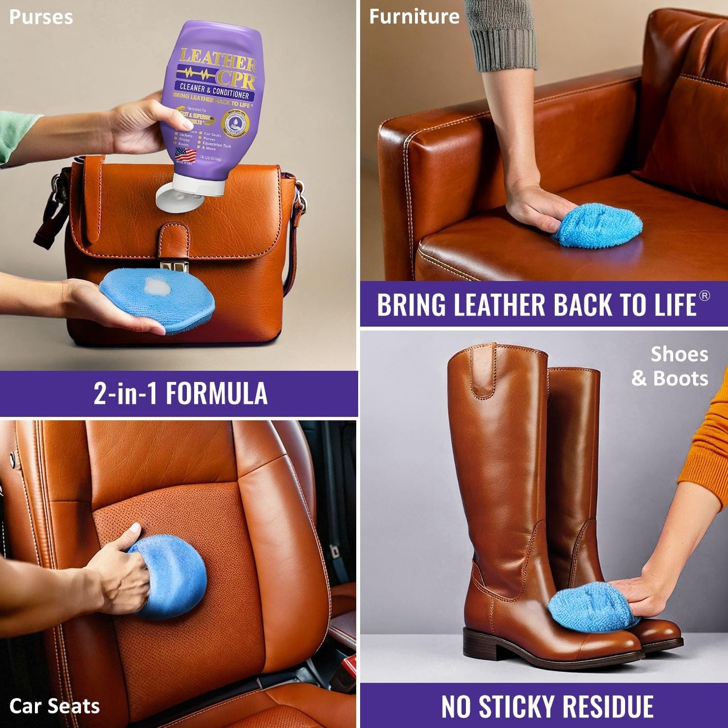 Leather Cleaner & Conditioner 18oz – Furniture, Car Seats