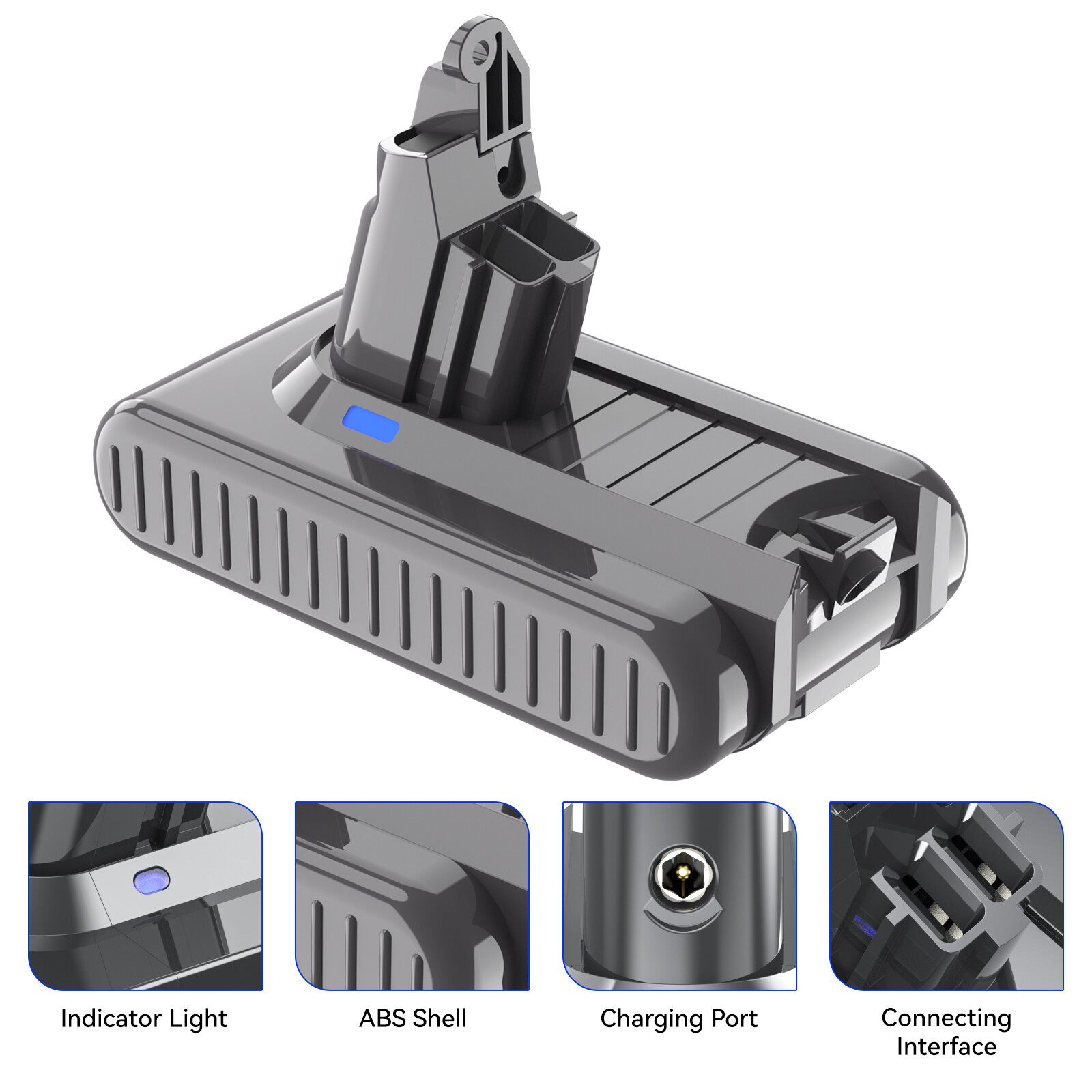 21.6V 9500mAh Replace Battery For Dyson V6 V7 V8 Animal Absolute SV09 SV11 SV10