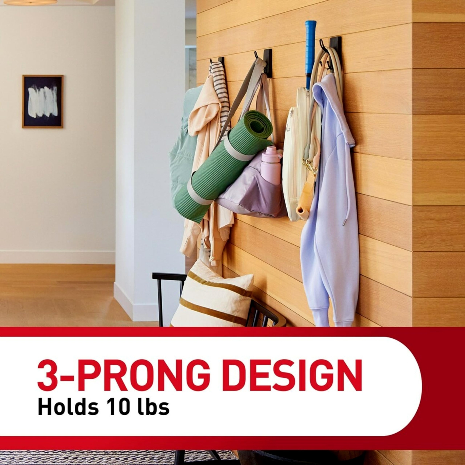 Matte Black Command Hook 10lbs Damage Free Wall Storage Solution for Home