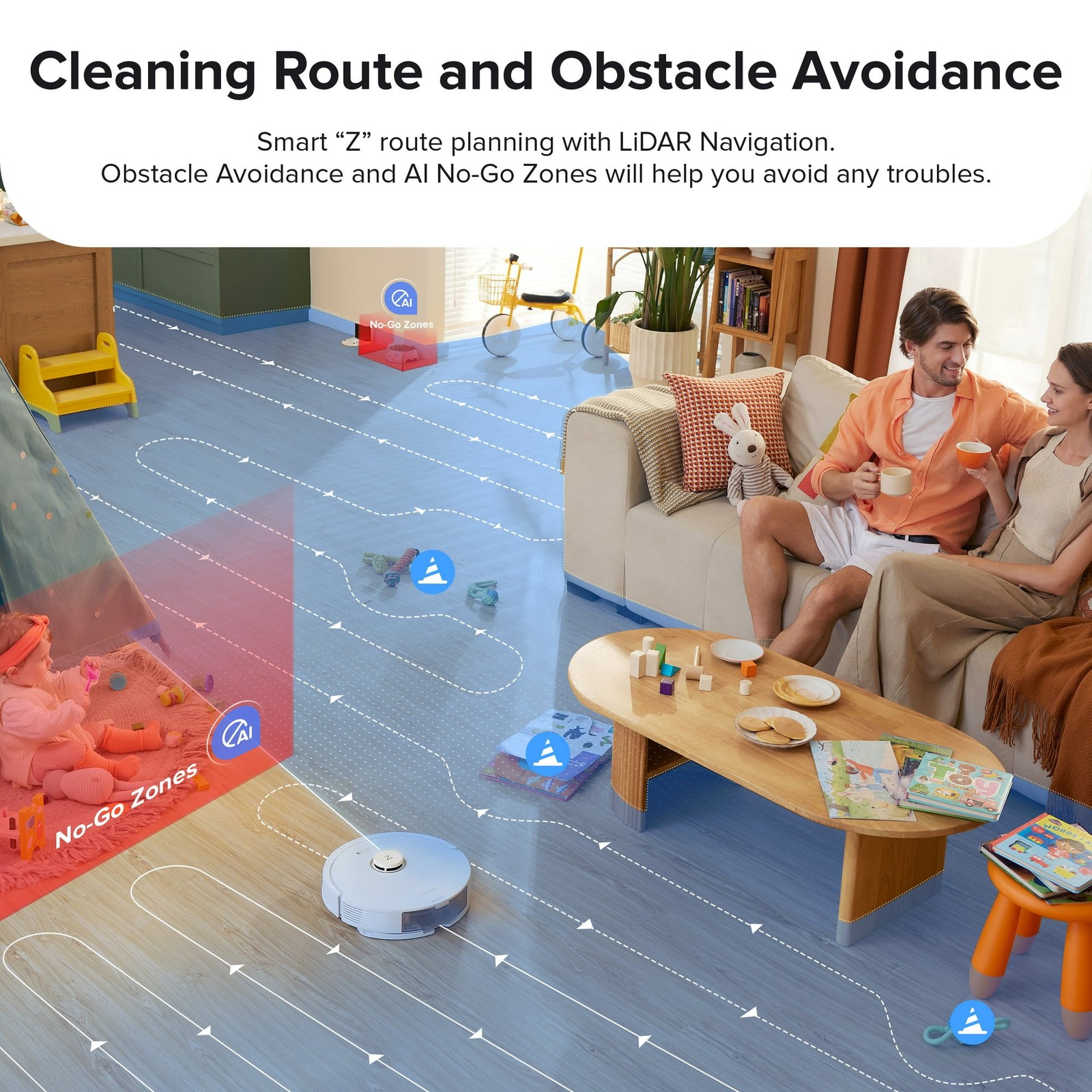 ROBOROCK Q8 MAX ROBOT VACUUM AND MOP WITH OBSTACLE AVOIDANCE, 5500PA – WHITE