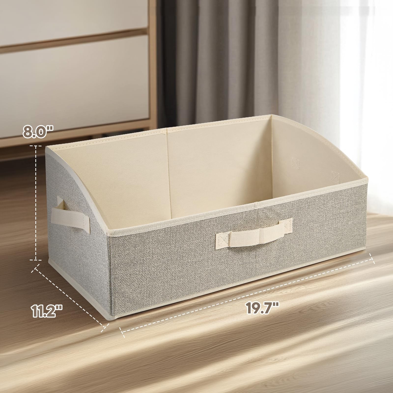 3 PCS Fabric Trapezoid Storage Bins 20x11x8 Inch Foldable Shelf Organizer