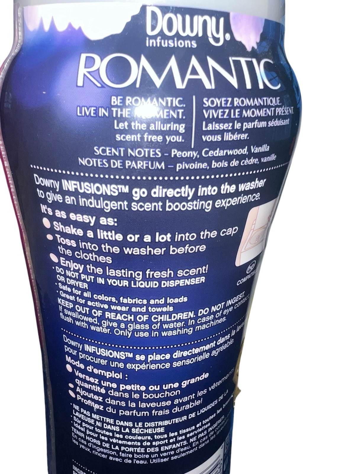 Downy Infusions Romantic White Tea Peony Scent Booster 20.1oz Full Discontinued