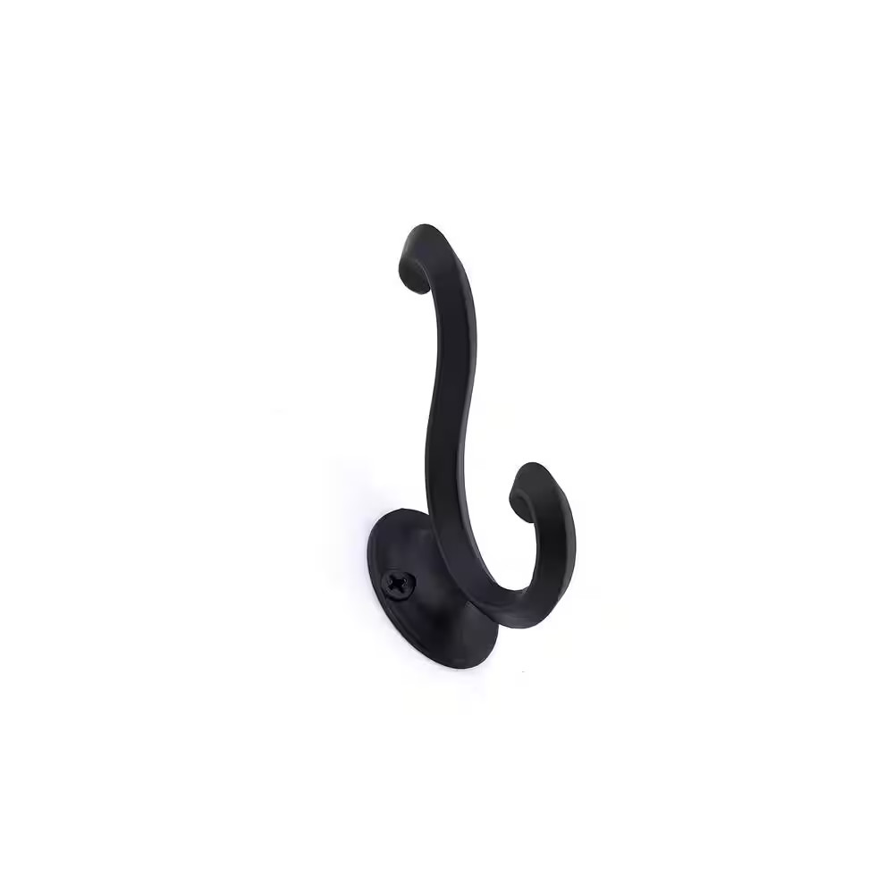 3 11/16 In. (94 Mm) Iron 22 Lb. Load Capacity Black Classic Wall Mount Hook