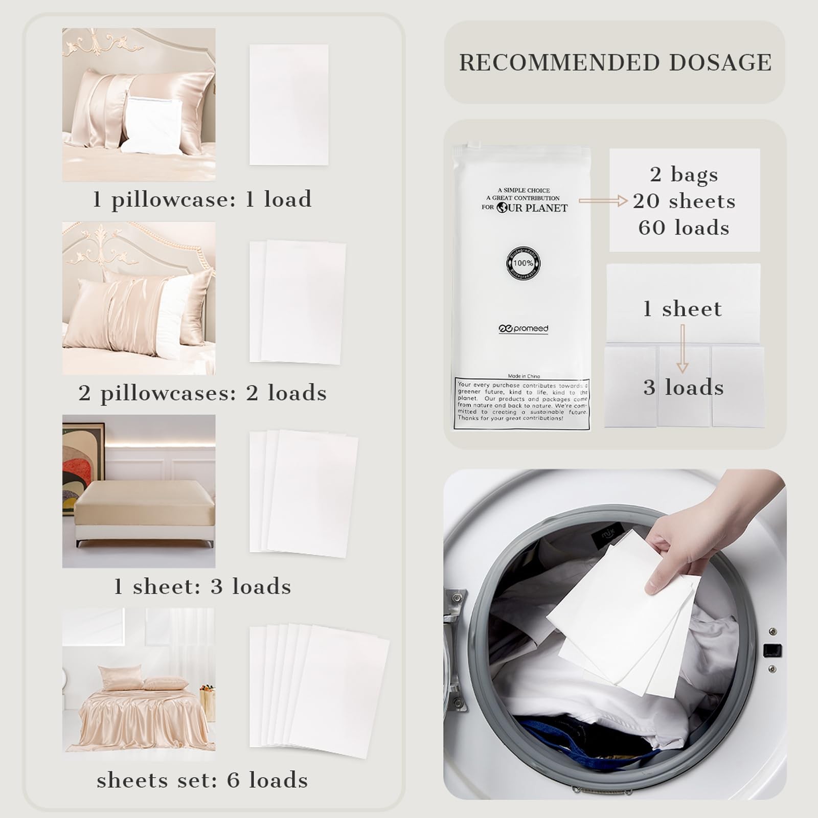30 PCS Unscented Silk Detergent Sheets 60 Loads EcoFriendly Fragrance Free