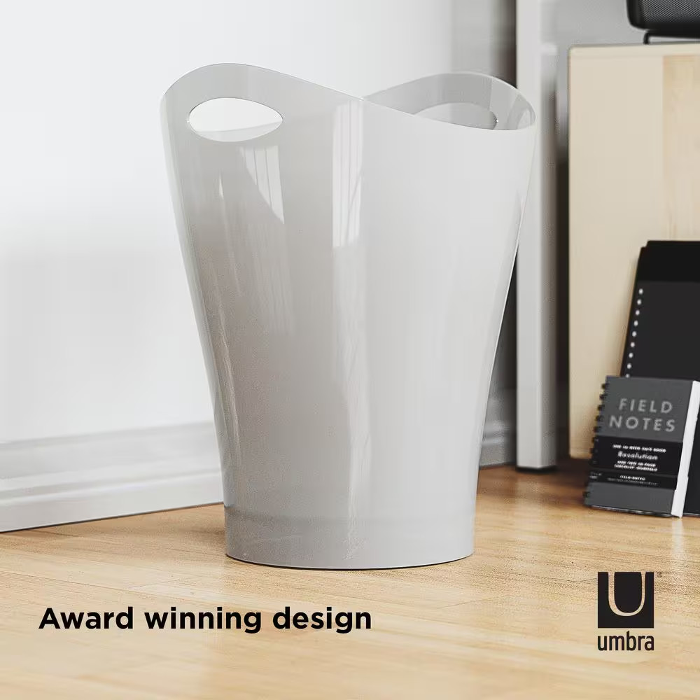 Metallic-White Garbino 2.25G Plastic Trash Can