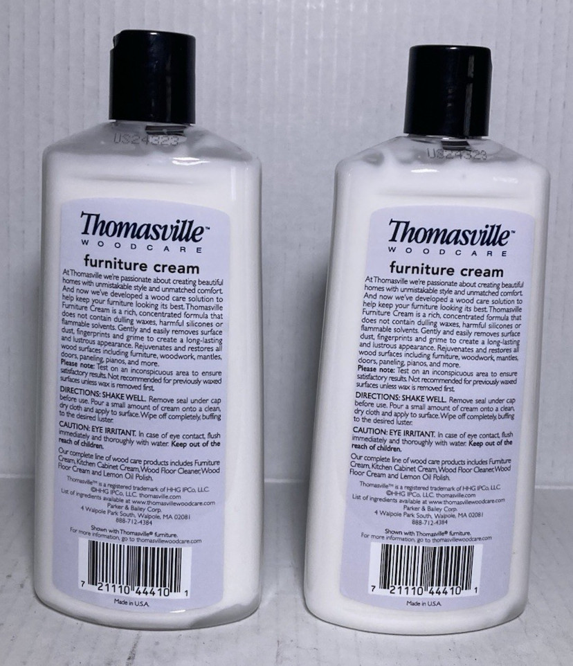2 Pack Thomasville Wood Care Furniture Cream Polish Protectant 12oz Discontinued