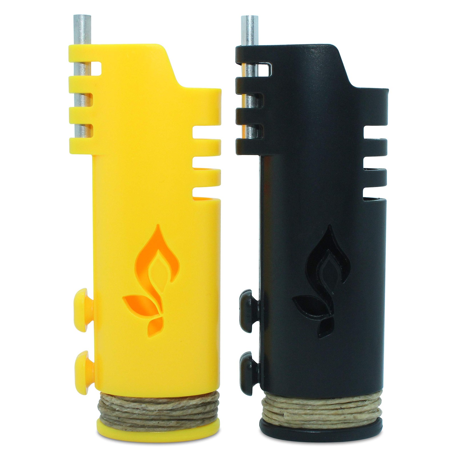 Hemplights Hemp Wick Lighter 2 Pack Wrapper, Includes 8FT Black / Yellow