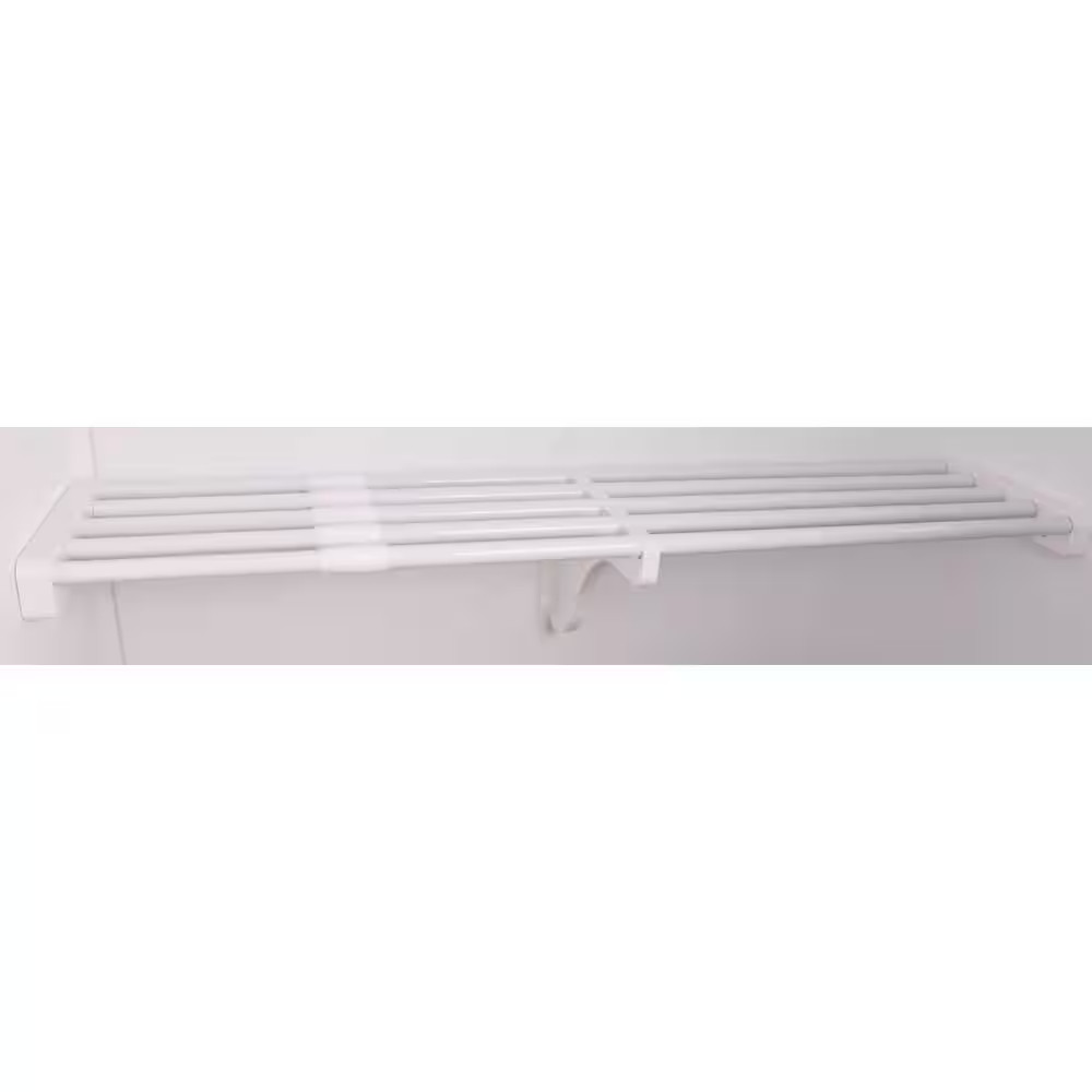 Expandable, Closet Shelf–No Hanging Rod-Easy to Install, 17.5 In. – 27 In. W X 1