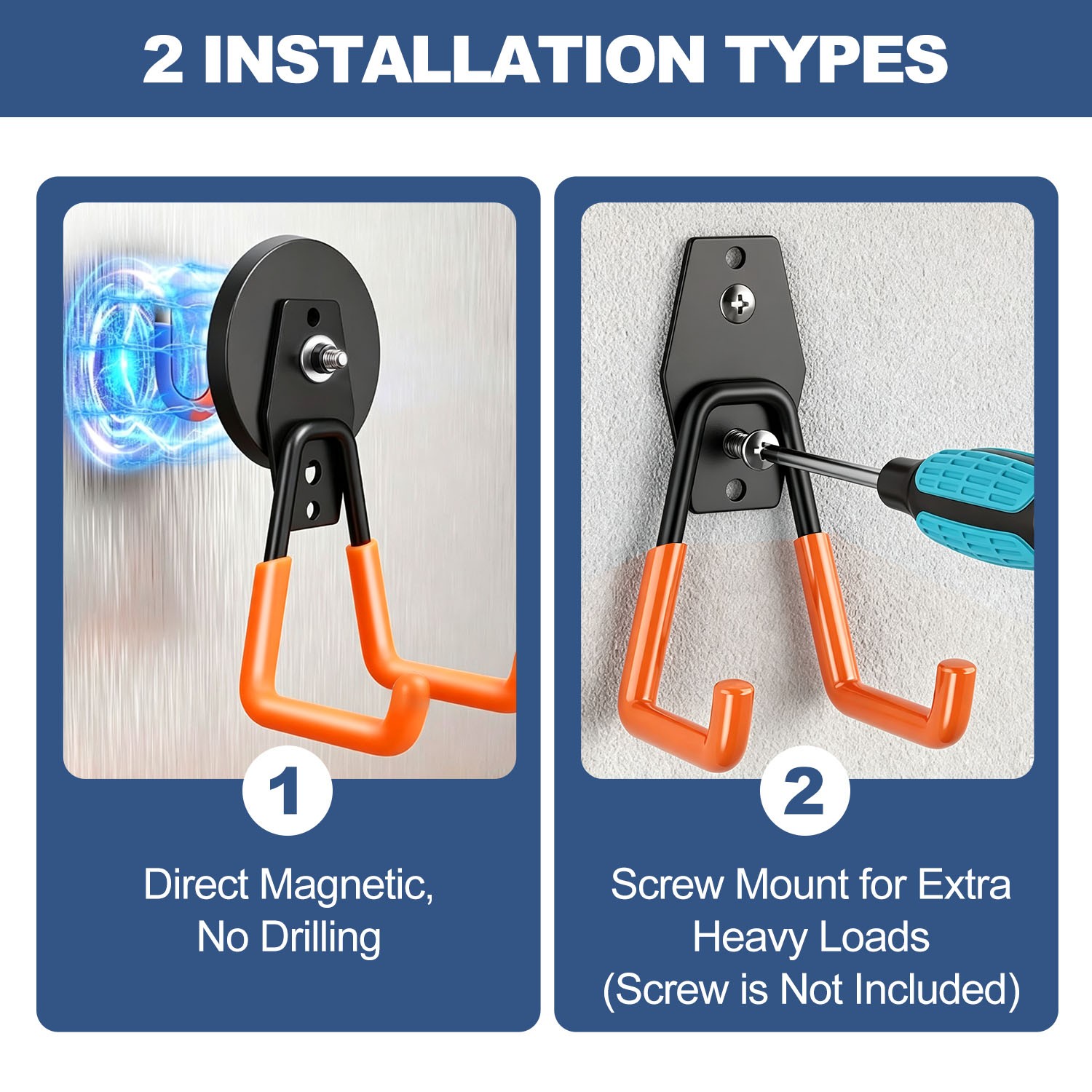 Strong Magnetic Hooks Heavy Duty 4 Pack Garage Rare Earth Magnets Utility