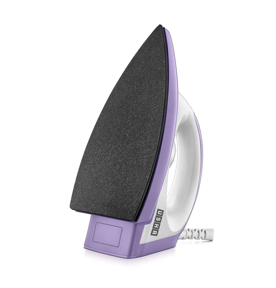 USHA Armor 1100 watts Dry Iron with Shock Proof Plastic Body Purple & White 220V