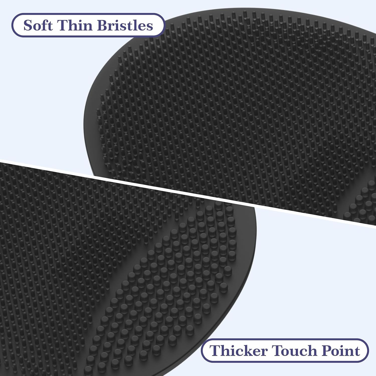 Manmihealth Silicone Back Scrubber (Thin Bristles) & Shower Face Brush Set(3Pcs)