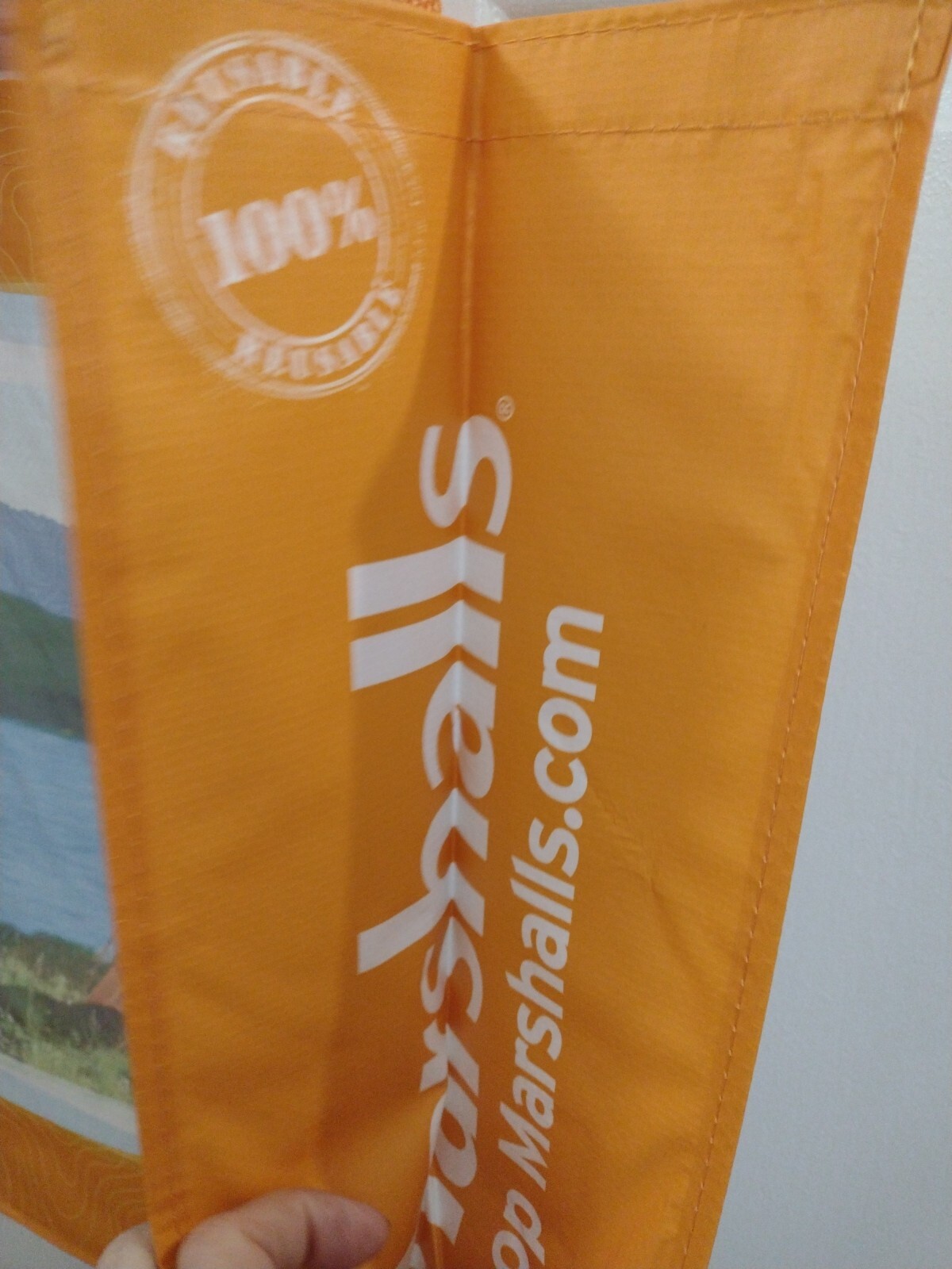 Eco Friendly Large Resuable Tote Bag Camping Tent Riverside Mountains Marshalls
